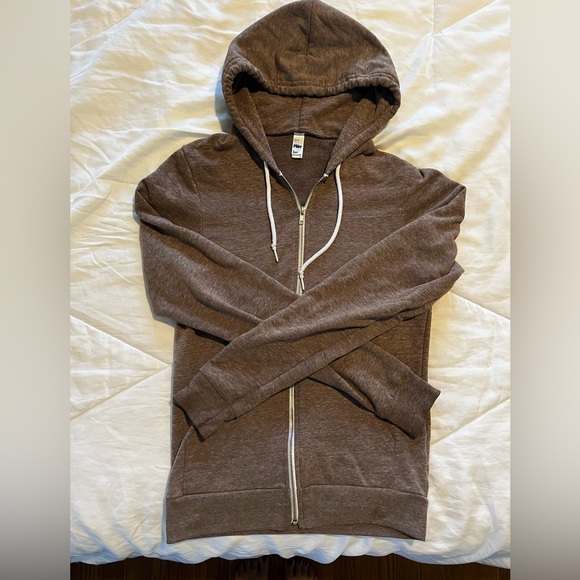 American Apparel Brown Zip-Up Hoodie - Picture 1 of 2